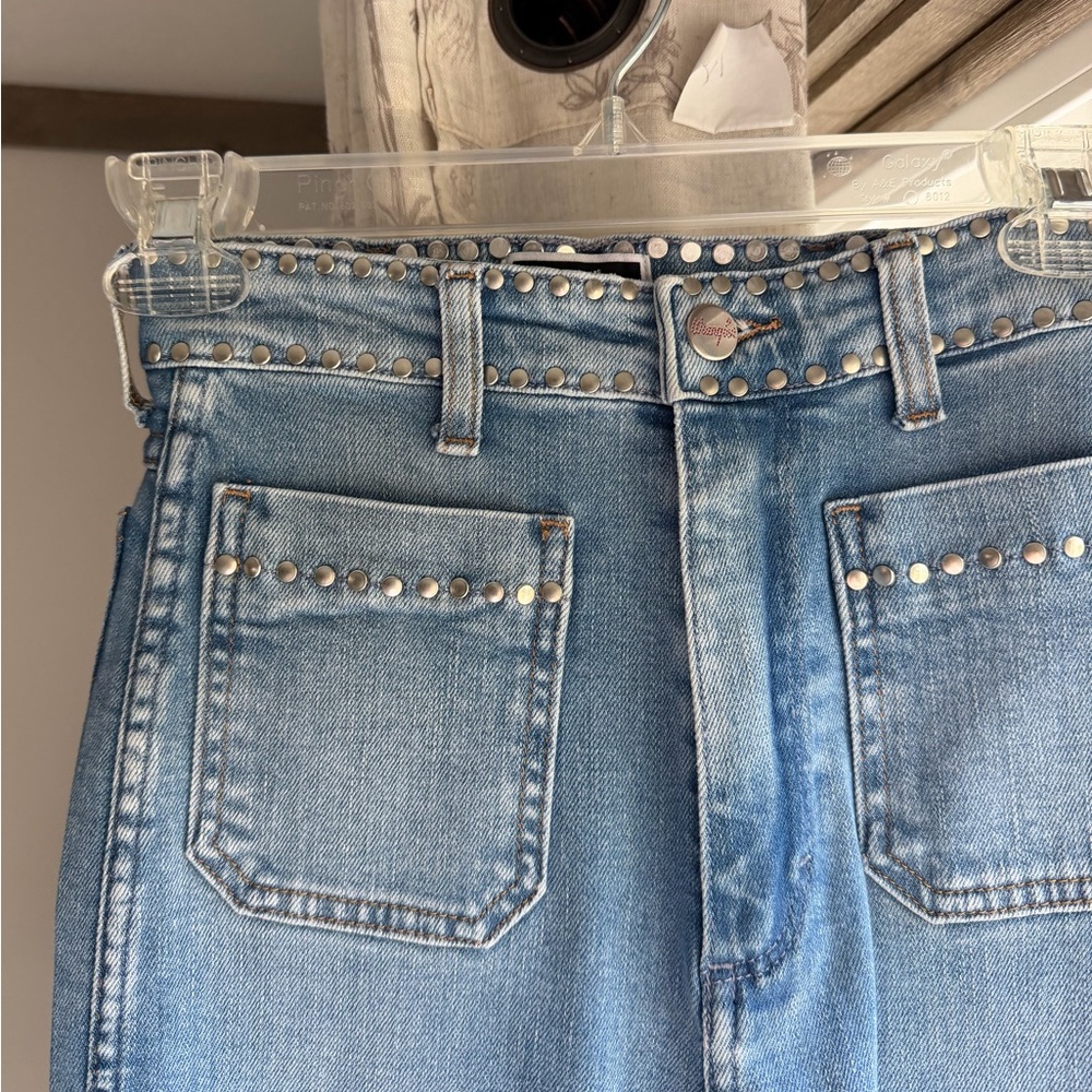 Wrangler Light Blue Studded Wide Leg Jeans